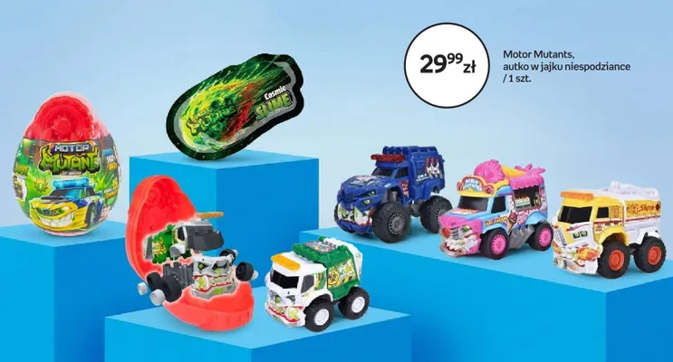 Zabawka Motor Mutants autko w jajku niespodziance promocja w Empik
