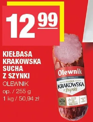 Kiełbasa krakowska sucha z szynki promocja w SPAR