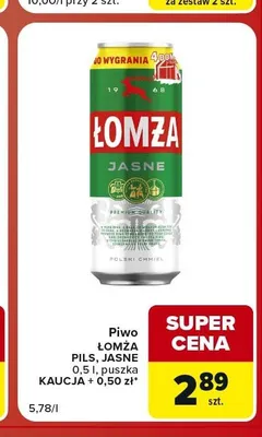 Piwo Łomża Pils promocja w Carrefour Market