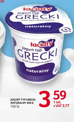Jogurt typ grecki naturalny Łaciate promocja w Selgros
