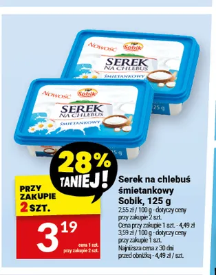 Serek na chlebuś śmietankowy Sobik promocja w Twój Market