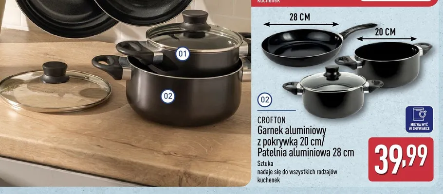 Patelnia aluminiowa Crofton 28 cm promocja w Aldi
