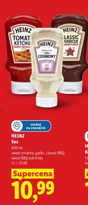 Sos sweet sriracha, garlic, classic BBQ, sweet BBQ lub frites promocja w Lidl