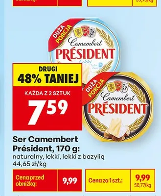 Ser Camembert Président lekki promocja w Biedronka