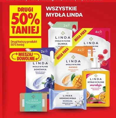 Mydło w płynie zapas Linda Mango 4-pak promocja w Biedronka