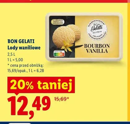 Lody waniliowe Bon Gelati promocja w Lidl