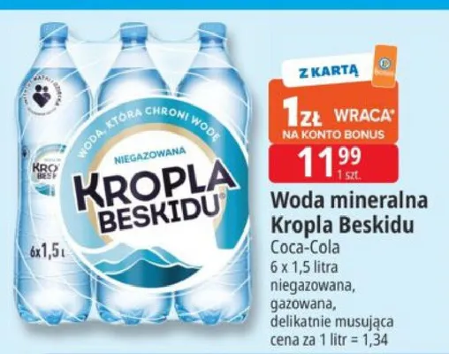 Woda mineralna niegazowana, gazowana promocja w Leclerc