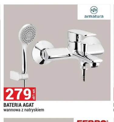 Bateria Agat wannowa z natryskiem Kfa Armatura promocja w Merkury Market