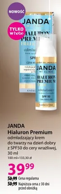 Odmładzający krem do twarzy na dzień i dobry z SPF50 do cery wrażliwej Hialuron Premium promocja w Hebe