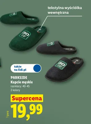 Kapcie męskie Parkside promocja w Lidl