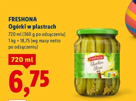 Ogórki w plastrach promocja w Lidl