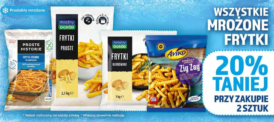 Frytki cienkie do piekarnika promocja w Dino