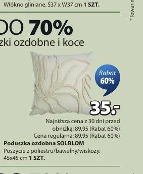 Poduszka ozdobna SOLBLOM 45x45cm promocja w Jysk