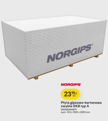 Płyta gipsowo-kartonowa zwykła Gkb typ A Norgips promocja w Castorama