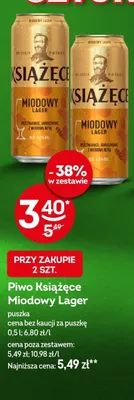 Piwo Książęce Miodowy Lager promocja w Żabka