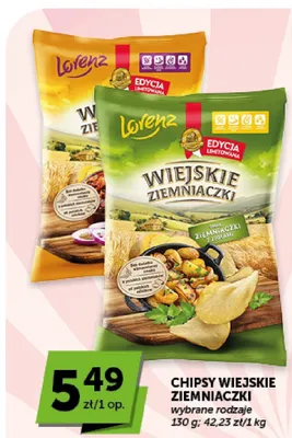Chipsy ziemniaczane Wiejskie Ziemniaczki Lorenz promocja w Groszek
