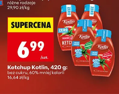 Ketchup bez cukru, 60% mniej kalorii promocja w Biedronka
