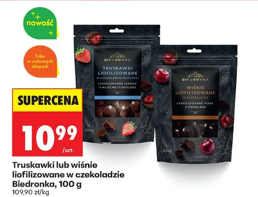 Truskawki liofilizowane w czekoladzie mlecznej promocja w Biedronka