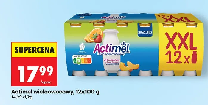 Jogurt Actimel wieloowocowy promocja w Biedronka