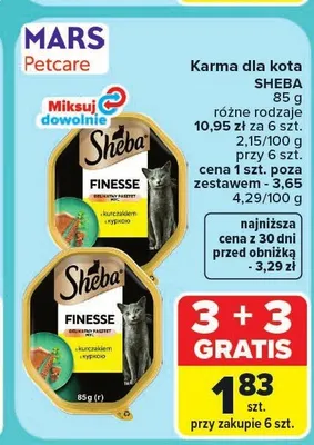 Karma dla kota Sheba Finesse promocja w Carrefour