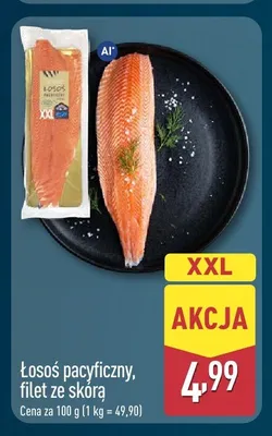 Łosoś pacyficzny filet ze skórą promocja w Aldi