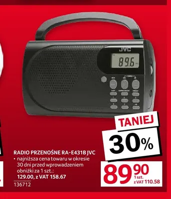 Radio przenośne RA-E431B Jvc promocja w Selgros