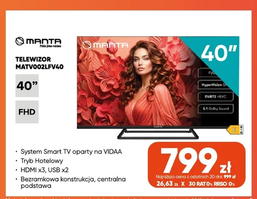Telewizor MATV002LFV40 40" Manta promocja w Max Elektro