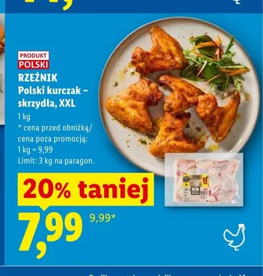 Polski kurczak - skrzydła XXL Rzeźnik promocja w Lidl