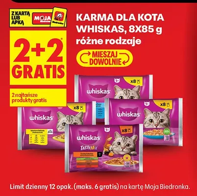 Karma dla kota Whiskas 8-pak 85g promocja w Biedronka