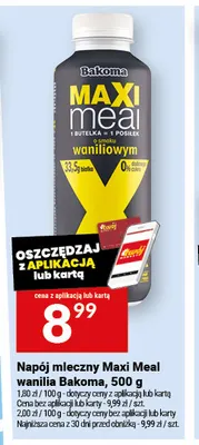Napój mleczny Maxi Meal wanilia Bakoma promocja w Twój Market