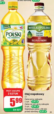 Olej rzepakowy 1 l promocja w Dino