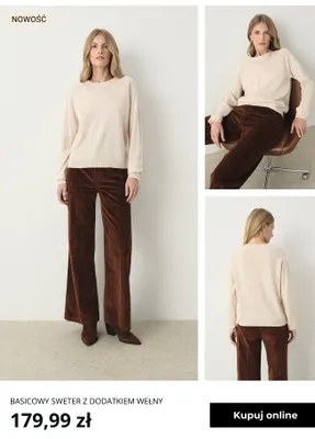 Basicowy sweter z dodatkiem wełny Greenpoint promocja w Greenpoint