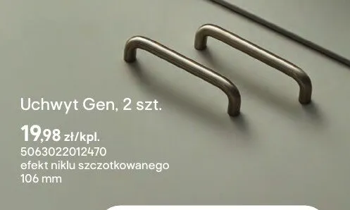Uchwyt Gen efekt niklu szczotkowanego 106mm 2-pak promocja w Castorama