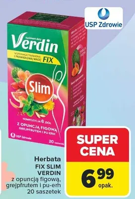 Herbata FIX SLIM z opuncją figową, grejpfrutem i pu-erh promocja w Carrefour