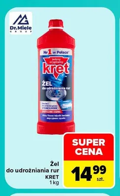 Żel do udrożniania rur Kret promocja w Carrefour Market