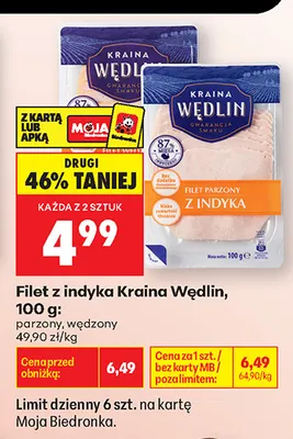 Filet z indyka wędzony Kraina Wędlin promocja w Biedronka