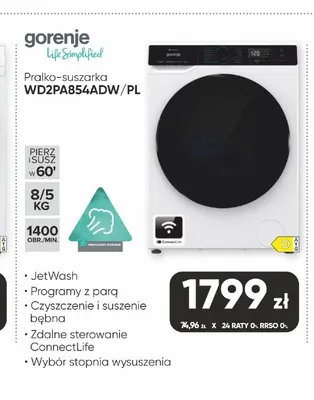Pralko-suszarka Gorenje WD2PA854ADW/PL promocja w Max Elektro