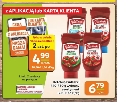 Ketchup pikantny Pudliszki promocja w Społem Częstochowa