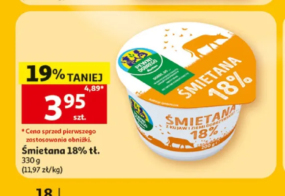 Śmietana 18% Pewni Dobrego promocja w Auchan