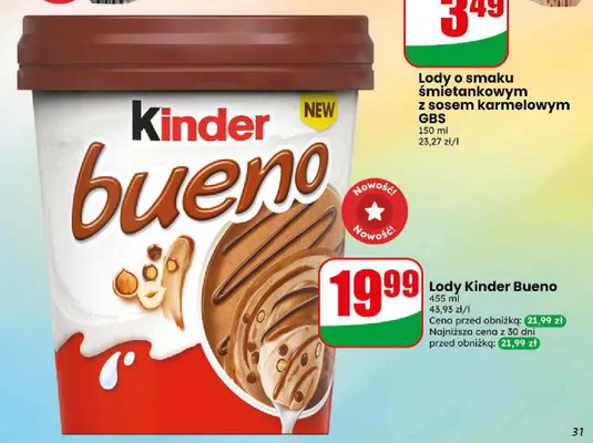 Lody Kinder Bueno promocja w Dino