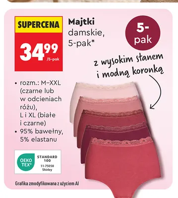 Majtki damskie 5-pak promocja w Biedronka