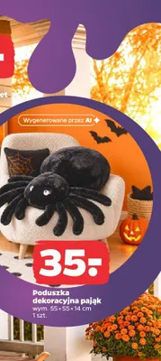 Poduszka dekoracyjna pająk 55x55x14 cm promocja w Netto