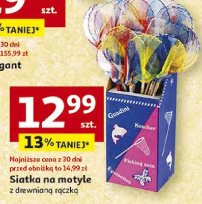 Siatka na motyle z drewnianą rączką promocja w Auchan