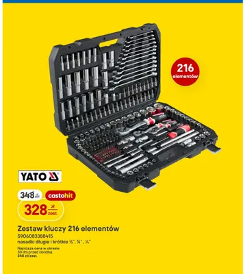 Zestaw kluczy 216 elementów Yato promocja w Castorama