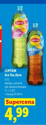 Herbata mrożona Lipton Ice Tea Zero mango promocja w Lidl