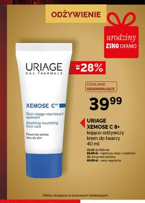 Kojąco-odżywczy krem do twarzy Uriage Xemose C 8+ promocja w Ziko Dermo