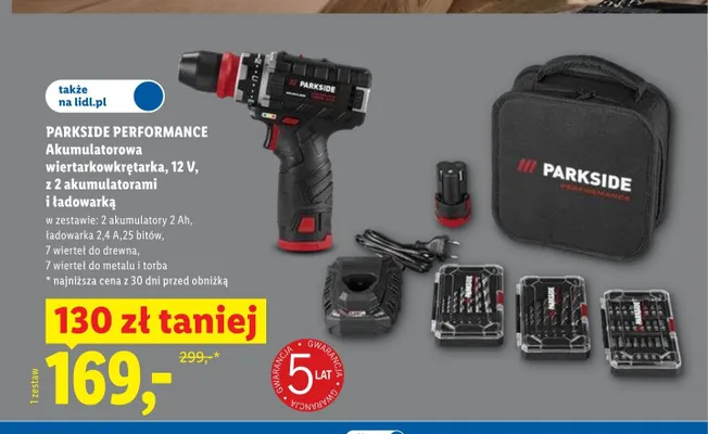 Akumulatorowa wiertarkowkrętarka Parkside Performance promocja w Lidl
