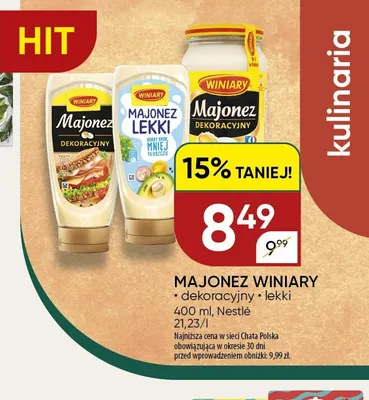 Majonez lekki Winiary promocja w Chata Polska