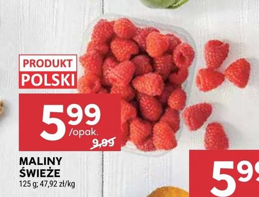 Maliny świeże polskie promocja w Stokrotka