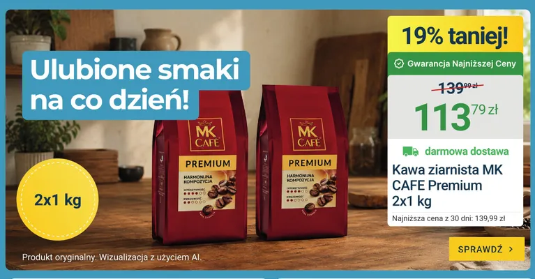 Kawa ziarnista MK CAFE Premium 2-pak 1 kg promocja w ERLI
